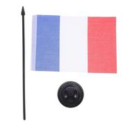 OFFSCH 10 Pezzi Mini Bandierine Francesi da Tavolo con e Base Stabile Piccole Bandiere da Scrivania Portatili per Ufficio Meeting e Decorazioni Classroom