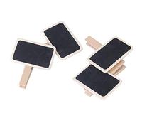 OFFSCH 10pezzi Mini Lavagna in Legno Rettangolare Con Clip Nera e Legno Per Foto Note Graffette e Pioli Per Messaggi Brevi e Decorazione