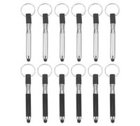 OFFSCH 12 Pezzi Penne Touchscreen con Portachiavi Mini Stilo Multifunzione per Scrittura e Schermi Sensibili Design Portatile con Nero e Custodia Nera e Argento