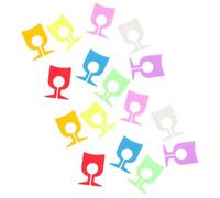 OFFSCH 16 pezzi Segnabicchieri in Silicone Forma di Bicchiere Marcatori Riutilizzabili per Bicchieri di Vino Decorazioni Chic per Feste Compleanni e Celebrazioni Facili da Pulire e