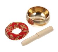 OFFSCH 1set Ciotola Canto Tibetana Per Meditazione Strumento Musicale Portatile Con e Cuscino Perfetta Per Yoga e Rilassamento Design Artigianale e Leggero Per Viaggi e Decorazione