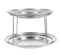 OFFSCH 1set Vassoi Inossidabile Due Strati Per Espositore Per Buffet e Decorativo Per Ostriche Gamberi e Rimovibile e Facile