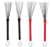 OFFSCH 2 Paia Di Spazzole Per Batteria Bacchette Retrattili Spazzole Per Batteria Per La Pulizia Di Strumenti Musicali Accessori Per Strumenti Musicali Metalliche