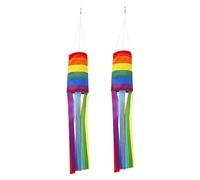 OFFSCH 2 Pezzi Bandiere Giardino Maniche A Arcobaleno Decorative Bandierine Sospese Esterno Resistente