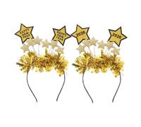 OFFSCH 2 Pezzi Cerchietto Stelle Glitterate Capodanno Accessorio Festivo per Ragazze Fascia e Versatile per Feste e Foto Tema Anno