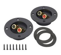 OFFSCH 2 Pezzi Morsettiera per Subwoofer Auto a 2 Vie Contatti Dorati | Lega di Zinco e Abs, Indicatori Rosso e Nero, per Riparazione Casse e Progetti Fai