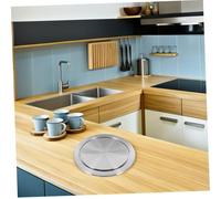 OFFSCH 2 Pezzi Pattumiera Incasso Acciaio con Sportello Ribalta per Cucina Bagno Ufficio Copertura Bidone Rifiuti Resistente e Facile da Installare