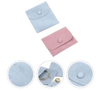 OFFSCH 2 pezzi Sacchetti per Gioielli in Rosa e Azzurro per Collane e Orecchini Gioielli Donna da Viaggio Pratici Contenitori per con Chiusura