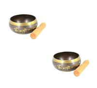 OFFSCH 2 Pz arco di canto di meditazione yoga decorazione casa home decoration campane tibetane da intaglio di meditazione tibetana campana tibetana da meditazione