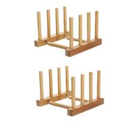 OFFSCH 2 Pz portaciotole stendibiancheria mensola della ciotola pentola stendini per piatti colapiatti bookshelf portalibro supporto del coperchio rastrelliera multifunzione Di legno