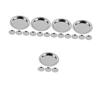 OFFSCH 20 Pz piattino per bustine di tè tampone per bottiglia di vino tappetino per bottiglie accessori per il caffè Piattino rotondo per bustina di tè acciaio inossidabile 304 Silver