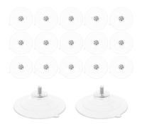 OFFSCH 20 Ventose a Vite Trasparenti in Pvc M5*9 * 63 con Dado, Ventose Avvitate Potenti Riutilizzabili, Supporti a Ventosa Filettati per Decorazioni su Vetro e Finestre Domestiche