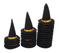 OFFSCH 24 pezzi Mini Cappelli da Strega in Nero per Bottiglie e Decorazioni Halloween Accessori Versatili per Feste Topper per Torte e Vino Riutilizzabili e Leggeri