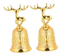 OFFSCH 2pezzi Campanella Metallo Dorato Campanella Da Gioco Per Natale Decorazioni Festive Per Ristoranti e Feste Suono e Forte Strumento Per Richiamare Attenzione e Servizio