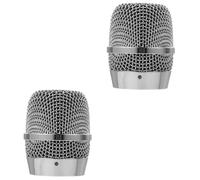 OFFSCH 2pezzi Microfono Metallico Sostitutivo Per Accessorio Compatibile Per Microfoni Wireless e Filo Rete Mesh Resistente e Facile Da Installare Per Ktv e Registrazioni Audio