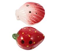OFFSCH 2pezzi Ocarina Ceramica Cartoon Buchi Stile Fragola Strumento Musicale Per Principianti e Turisti Da Fragola Rossa Souvenir Adorabile e Facile Da Suonare