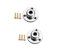 OFFSCH 2pezzi Screw Mount Endpin Strap Button Jack Plate Chrome Per Chitarra Acustica e Strumenti Musicali Facile Installazione e Design Elegante
