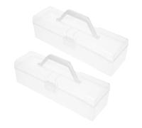 OFFSCH 2pezzi Trasparenti Per Cancelleria Scatole Organizer Per Scolastici Per e Resistente e Maneggevole