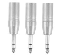 OFFSCH 3 Pezzi Adattatore Audio Trs Xlr Maschio Pin Lega Zinco Trasmissione Stereo per Mixer Amplificatori e Studio Professionale
