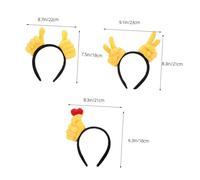 OFFSCH 3 Pezzi Fasce Divertenti con Gesti Mani Cartoon Design Creativo Vittoria e Accessori Fotografia per Feste Halloween Compleanni Celebrazioni