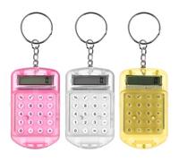 OFFSCH 3 Pezzi Mini Calcolatrice Tascabile Portatile in Plastica con Portachiavi, Leggera e Compatta per Studenti e Uso Domestico