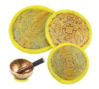 OFFSCH 3pezzi Cuscini Per Ciotole Sonore Tibetane in Cotone Spesso Con Ricamo Elegante Tappetini Antiscivolo Per Meditazione Zen e Supporto Per Campane Buddiste