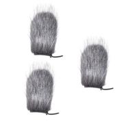 OFFSCH 3pezzi Microfono Furry Windscreen Parabrezza Anti-vento Per Registrazioni All Aperto Copertura Pelliccia Sintetica Per Rumore Del Vento e Saliva Per Film e Televisione