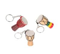 OFFSCH 3pezzi Portachiavi Mini Djembe Pendenti Creativi Legno Per Decorazioni Chiavi e Regali Musicali Random
