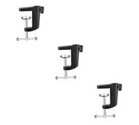 OFFSCH 3pezzi Supporto Microfono e Lampada Da Tavolo Lega Di Alluminio Con Clip C-shape Base Fissa Stabile Per Uso Domestico e Professionale Nero