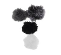 OFFSCH 4 pezzi Copri Microfono Lavalier Antivento in Pelliccia Sintetica Protezione Soffice e Leggera per Microfoni Clip Copertura Filtro Vento per Riduzione Rumore Compatibile per