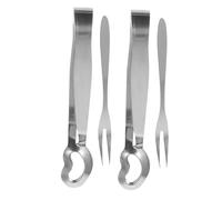OFFSCH 4 pezzi Pinze e Forchette in Acciaio per Lumache Posate Piccole Metalliche per Servire Escargot e Crostacei Uso Quotidiano Casa e Ristorante Design e Funzionale