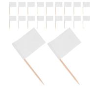 OFFSCH 400 Pezzi Stuzzicadenti con Bandiere Vuote in Legno Mini Flag su Bastoncini per Decorazioni Buffet Etichette per Formaggi e Cupcake Segnaposto per Feste e Aperitivi Facili da