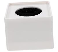 OFFSCH 4pezzi Microfono Intervista Con Logo Stazione Cubo Abs Bianco Design Quadrato Per Personalizzazione Facile Da Trasportare e Utilizzare Per Eventi e Trasmissioni