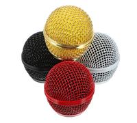 OFFSCH 4pezzi Microfono Ricambio Testa Rete Colorata Per Registrazione e Performance Audio Professionale Facile Da Installare e Rimuovere Adatta Per Musicisti e Podcaster