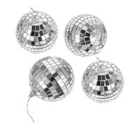 OFFSCH 4pezzi Sfere Decorative Specchio in Vetro Riflettente Palle da Discoteca Piccole Accessori per Feste Anni Decorazioni da Vetrina per Spettacoli Teatrali