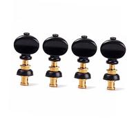 OFFSCH 4pezzi Tuning Pegs Per Ukulele Meccaniche Di Accordatura Frizione Con Pulsante Plastico Parti Per Strumenti Musicali Regolabili e Facili Da Installare Nero e Oro