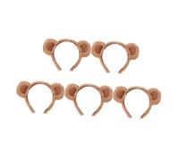 OFFSCH 5 pezzi Fascia per in Peluche Marrone con Orecchie da Cerchietto per Donne e Accessorio Cosplay Versatile per Halloween Trucco e Feste di