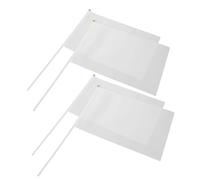 OFFSCH 50 Pezzi Mini Bandiere Bianche in Poliestere su Bastoncini Leggere e Resistenti per Feste Eventi Sportivi DIY e Decorazioni Festival