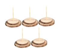 OFFSCH 5pezzi Base in Legno Solido per Albero di Natale Finto Diametro Supporto Stabile per Alberi Artificiali con Rialzo per Decorazioni Natalizie Robuste e Naturali