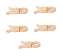 OFFSCH 5pezzi Molletta in Legno Per Asciugamani Spiaggia e Telo Da Mare Clip Resistenti Per Trapunte Tende e Vestiti Portatile e Pratico Per Lavanderia Balcone e Piscina