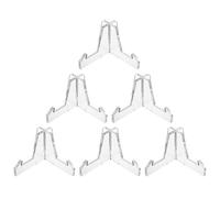 OFFSCH 6 Pezzi Porta Biglietti da Visita da Scrivania in Acrilico Trasparente Supporto Verticale Compatto per Esposizione Professionale di Carte Business Organizer Elegante per Ufficio