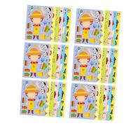 OFFSCH 6 Set Puzzle Sticker Professionali per Kit DIY Interattivo per Sviluppo Abilità Giochi Ruolo e Attività Scolastiche con Design Colorato e