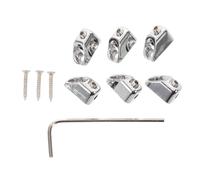 OFFSCH 6pezzi Blocco Corde Chitarra senza Paletta Metallo Fermo Chitarra Elettrica Dado Bloccaggio Capotasto Accessorio Parte Ponte