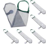 OFFSCH 6pezzi Sacchetto Rete Per Verdure e Frutta Realizzato in Poliestere Traspirante Riutilizzabile e Resistente Design Sospensione e Chiusura Laccio