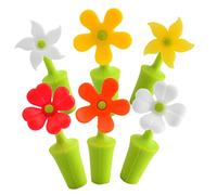 OFFSCH 6pezzi Tappi Per Bottiglie Di Vino Silicone Tappi Decorativi Per Sigillare Bottiglie Di Vino Stoppers Riutilizzabili Per Conservare Vino Design Unico