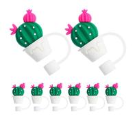 OFFSCH 8 Pezzi protezioni per tappi di paglia Copertura di paglia da cartone animato punte di cannuccia riutilizzabili riutilizzabili PVC Green