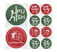 OFFSCH Adesivi Avvertenza Spingere 36 Pezzi Per Porte in Vetro, Etichette Sicurezza Per Uffici e Negozi, Facili Da Applicare Per Porte Scorrevoli e Vetro a Spinta