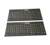 OFFSCH Adesivi Per Tastiera Di Chitarra 2 Pezzi Per Esercizi, Decalcomanie Per Scale e Note, Resistenti e Facili Da Rimuovere, Per Principianti e Studio Della Chitarra Bass a 5 Corde