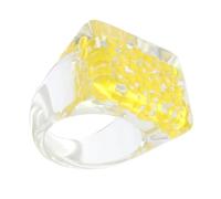 OFFSCH Anello Largo in Resina Perla Incastonata per Donna
