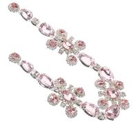 OFFSCH Applicazione di Cristallo Rosa per Abiti da Sposa e Cerimonia | Lega e Cristallo, Effetto Brillante Sotto la Luce, per Cestini Portafiori e Giarrettiera